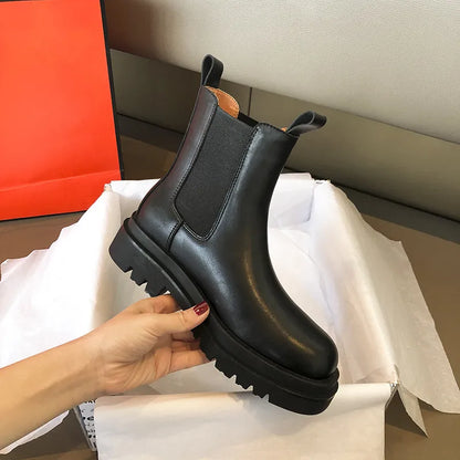 Women's Calf-Length Boots with Chunky Soles
