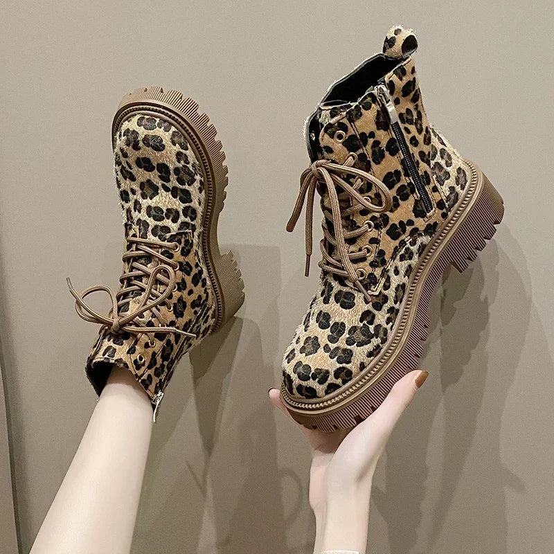 Stylish Leopard Print Women's Boots