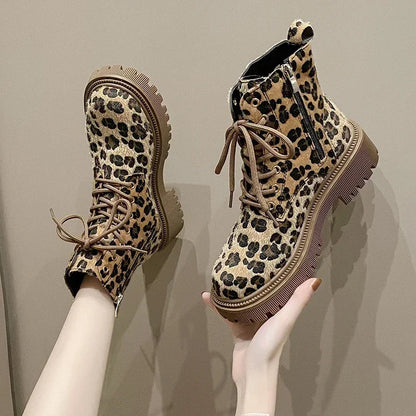 Stylish Leopard Print Women's Boots