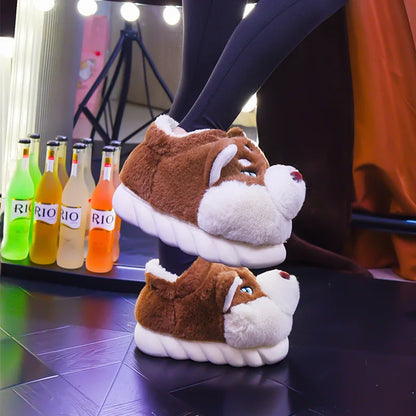 Cute Husky Slippers for Women, Soft