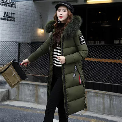 Fridli - Women's Long Winter Coat with Fur Trim
