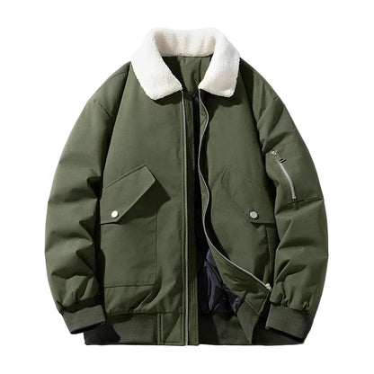 Winter Jacket Lambskin Collar Modern Trendy