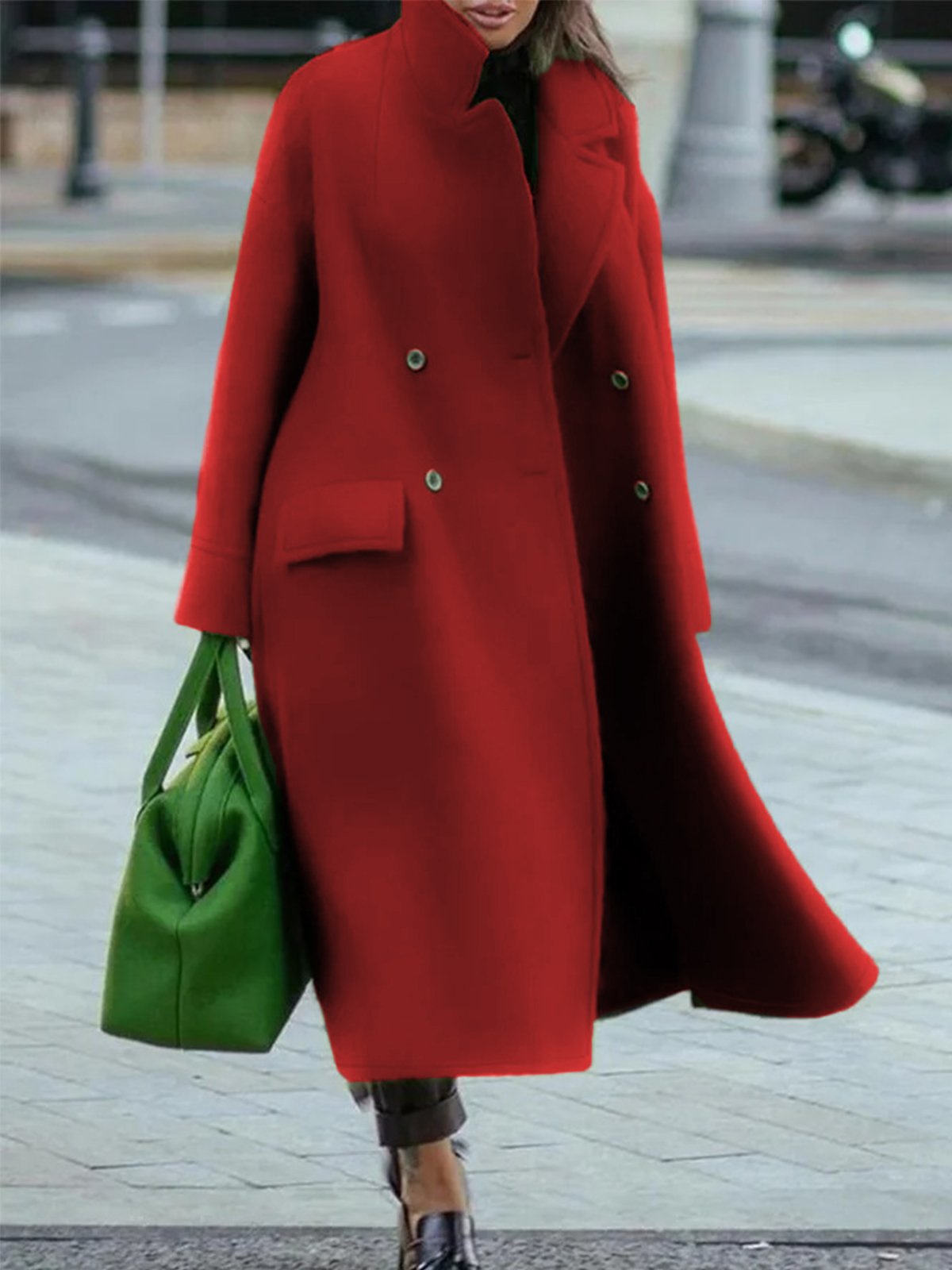 Elegante Damenwinterjacke mit Doppelknöpfen - IdealeKleiden