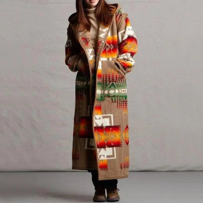 Long Boho Chic Ethnic Coat for Women