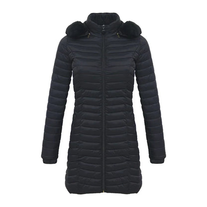 Elegant Slim Fit Winter Jacket with Fur Hood