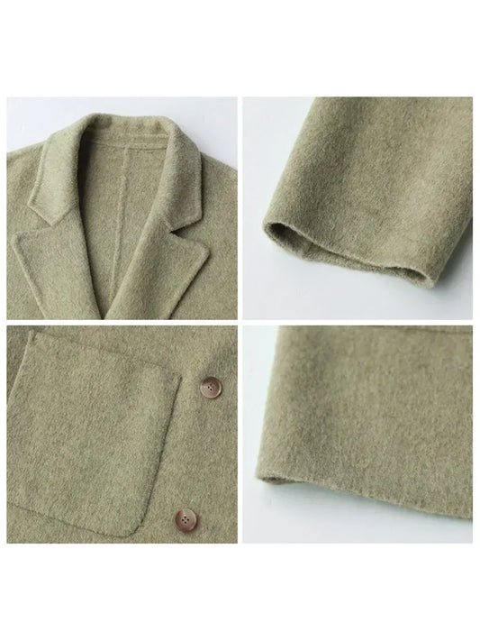Eleganter Damen Wollmantel Luxus Qualität - IdealeKleiden