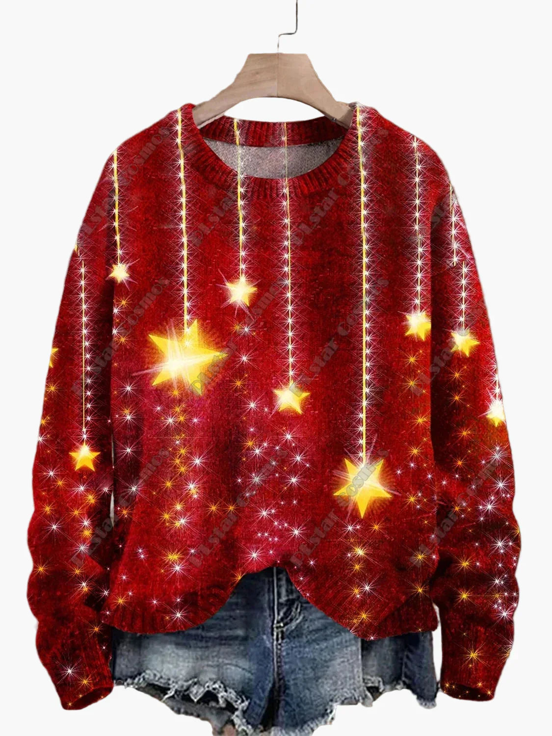 Christmas Sweater Festive 3D Embroidery