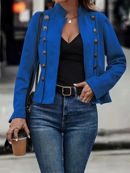Elegant Velvet Double-Breasted Jacket