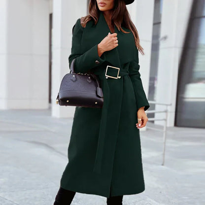 Eleganter Wollmantel Damen Gürtel