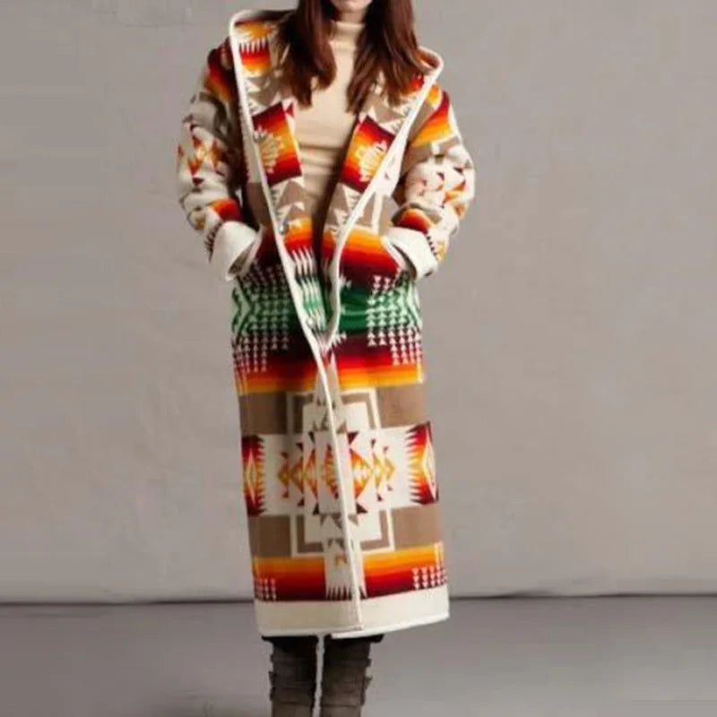 Langer Ethno-Mantel Boho-Chic Damen - IdealeKleiden