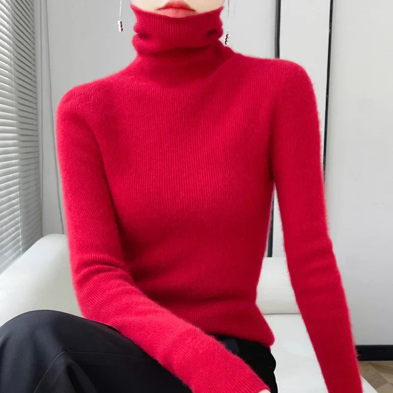 Soft Turtleneck Sweaters for Women Wool