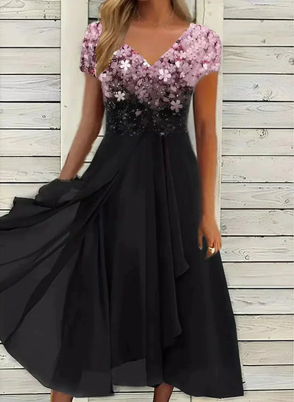 Women's Floral Short Sleeve Summer Dress