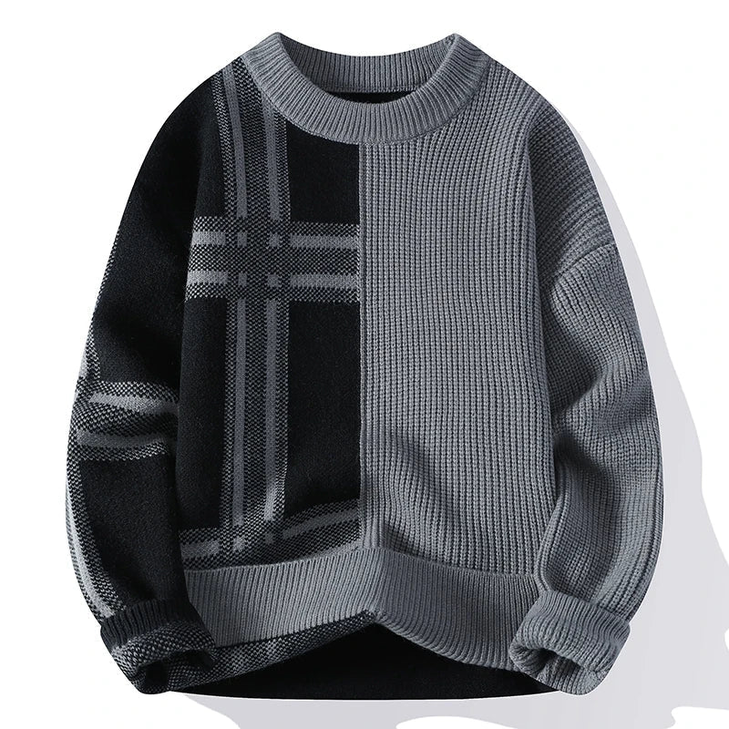 Men's Winter Sweater Colorblock Design Modern