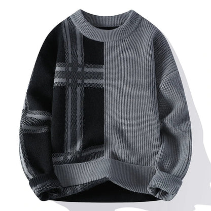 Men's Winter Sweater Colorblock Design Modern