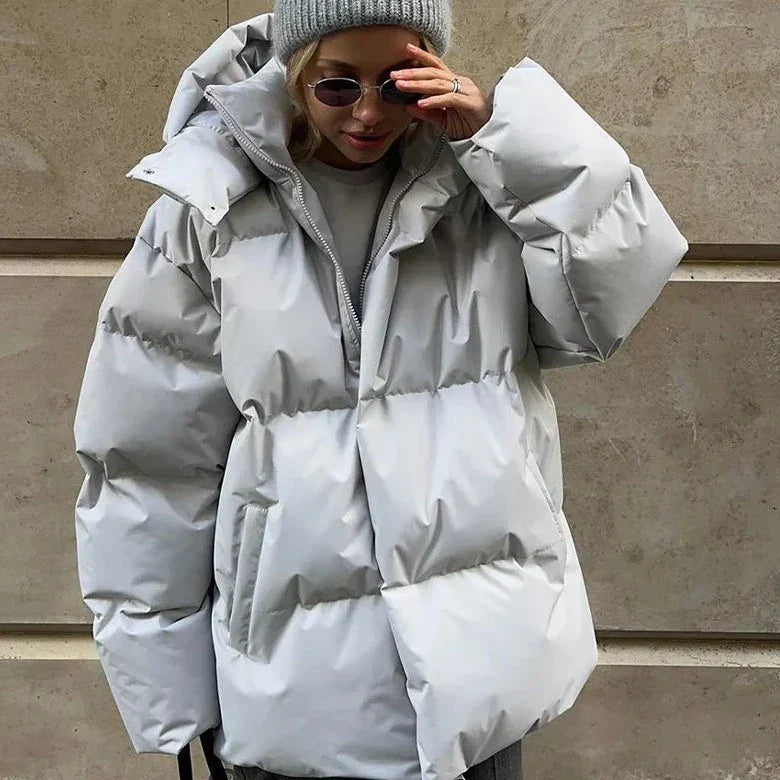 Oversized Puffer Jacket Warm Hooded Winter Coat