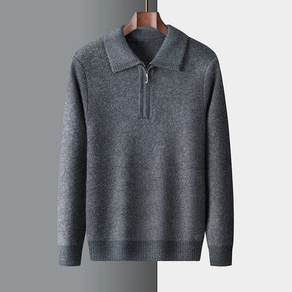 Men's Knitted Jumper Winter Warm Half-Zip