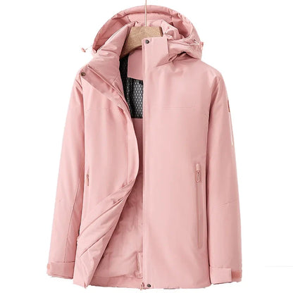 Wasserdichte Winterjacke Damen Fleece Isolierung - IdealeKleiden