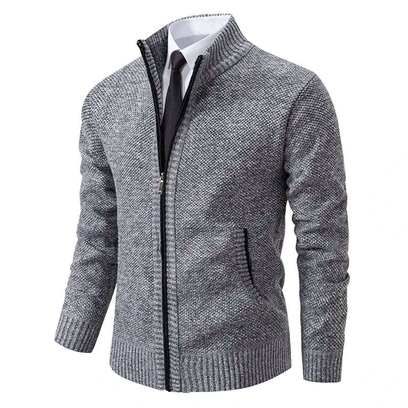 Men's Cardigan Zipper Modern Stand-up Collar
