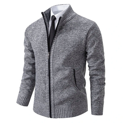 Men's Cardigan Zipper Modern Stand-up Collar