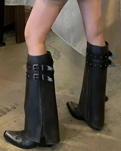 Long Women's Boots Elegant Black