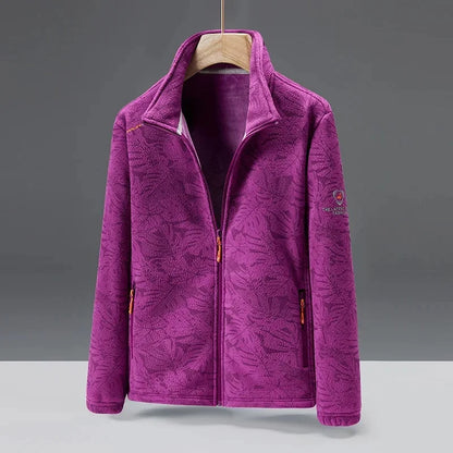 Soft fleece jacket with a high collar and zipper