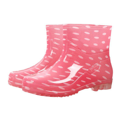 Waterproof Rubber Boots Mid-Calf Printed Non-Slip