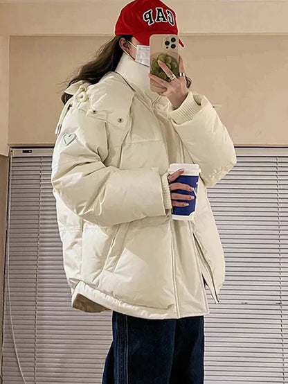 Wintersteppjacke Frauen Kapuze Reißverschluss - IdealeKleiden