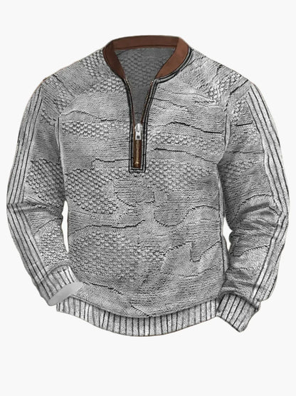 Men's Modern Zip-Up Knit Sweater