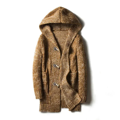 Men's Chunky Knit Winter Jacket with Hood