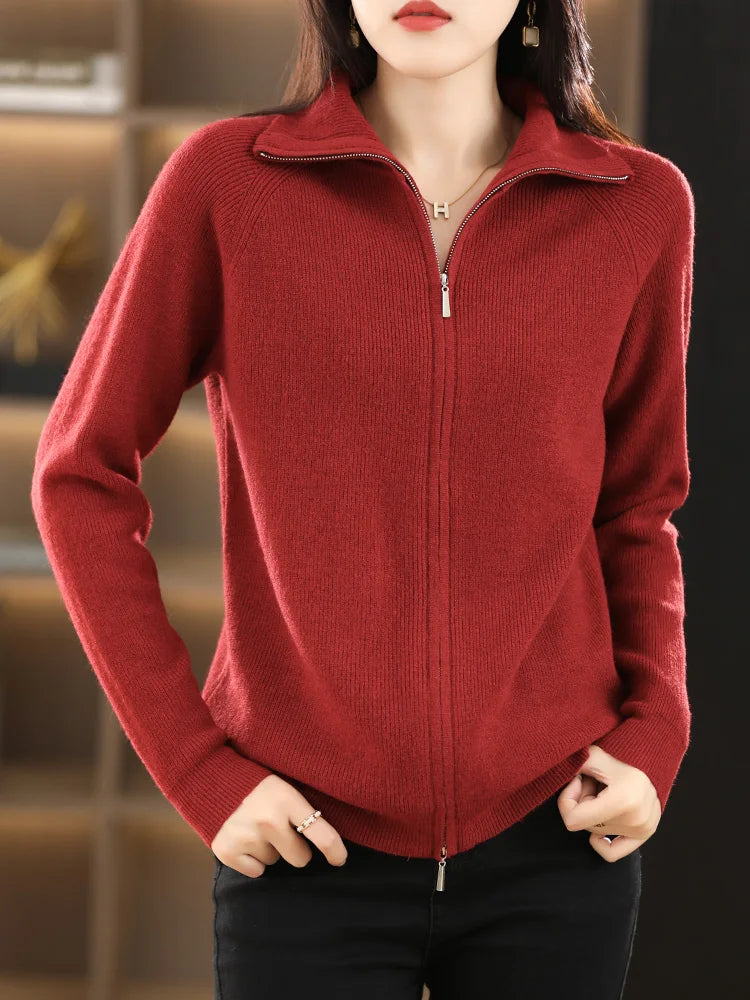 Fashionable Vest Double Zipper Celeste
