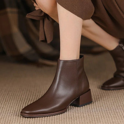Stylish Ankle Boots Chunky Heel Women