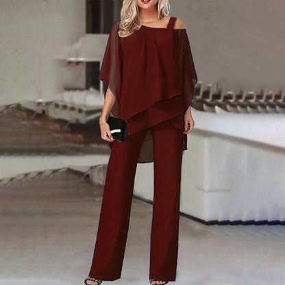 Women's Two-Piece Set | Elegant Cold Shoulder Outfit