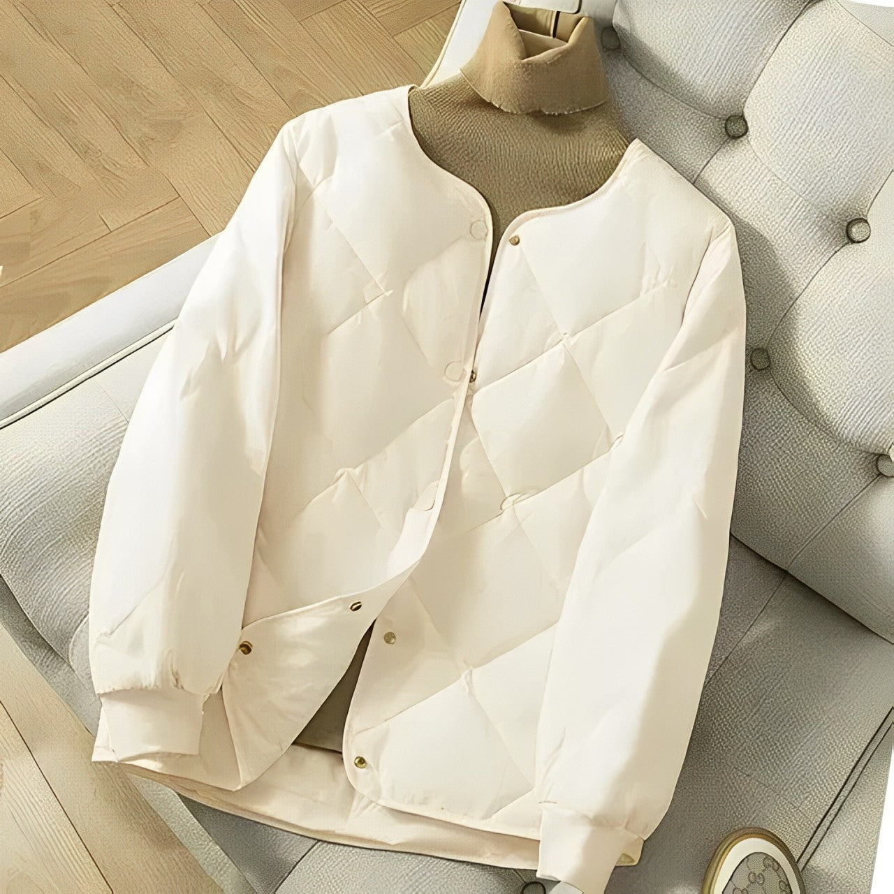 Winter jacket quilted lined casual button