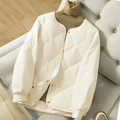 Winter jacket quilted lined casual button
