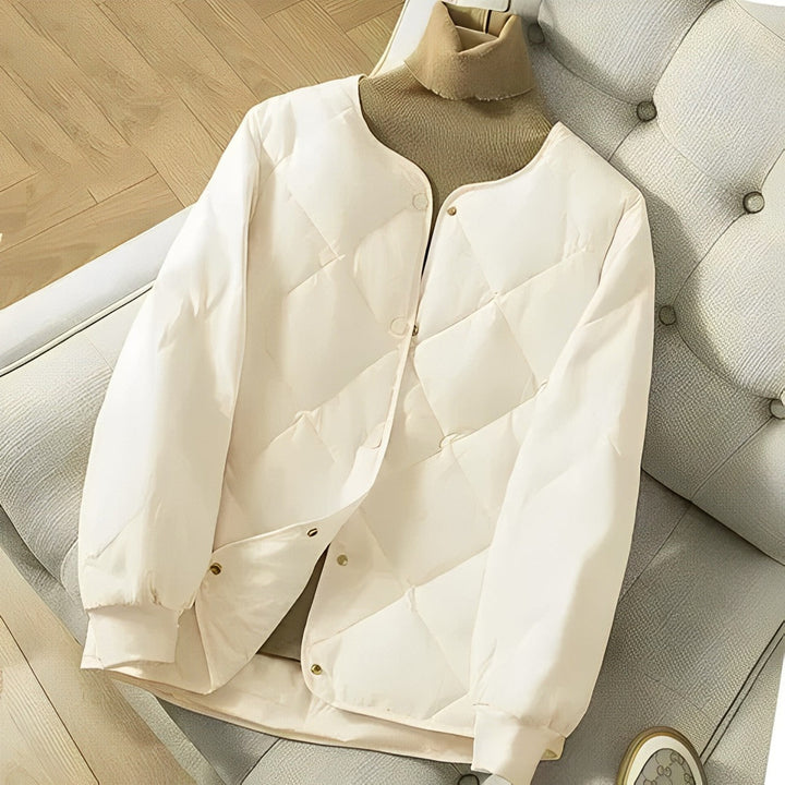 Winter jacket quilted lined casual button
