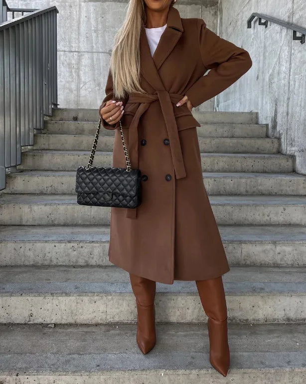 Elegant Women's Winter Coat with Belt