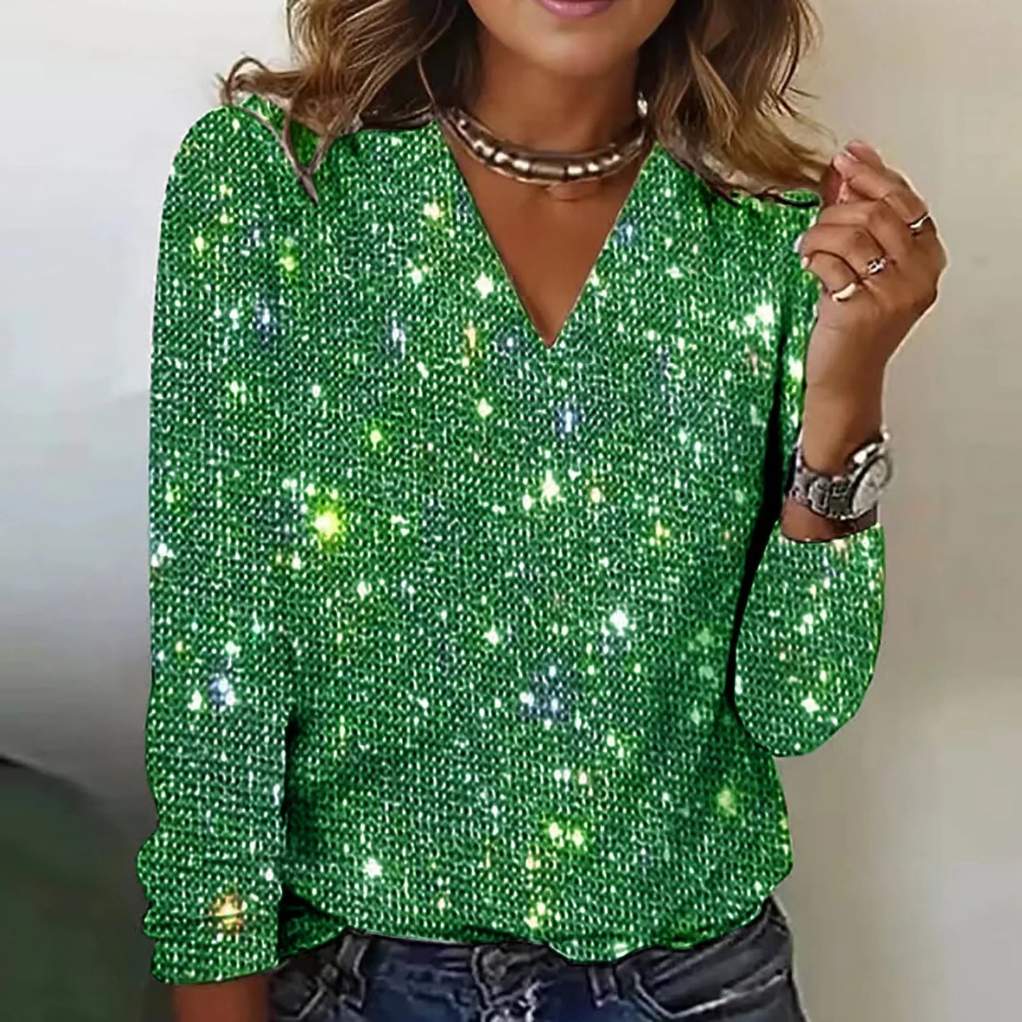 Glittering Women's Blouse Elegant and Chic
