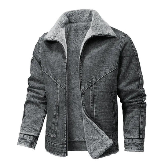 Herren Lederjacke Winter Schwarz - IdealeKleiden