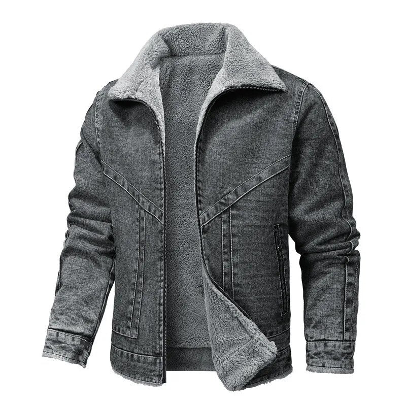 Fashionable Denim Fleece Jacket