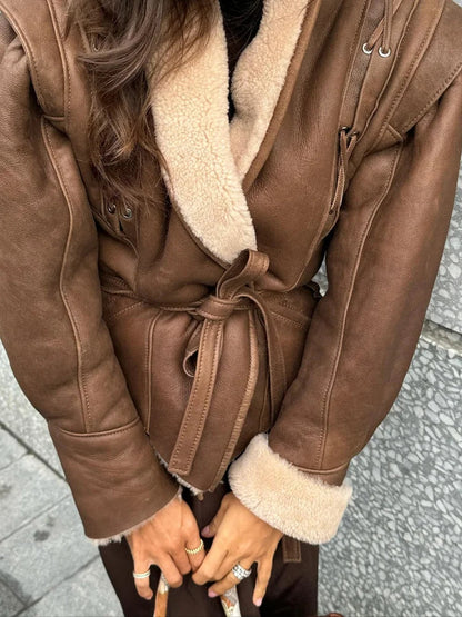 Elegante Lederjacke Damen Style - IdealeKleiden