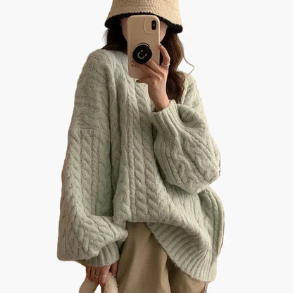 Weite Strickpullover Koreanischer Stil Bequem