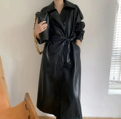 Eco Chic Women's Vegan Leather Coat Organic