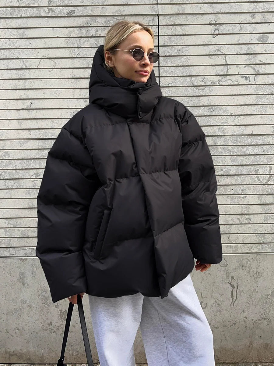 Bequeme Damenjacke Baumwolle Pufferstyle - IdealeKleiden