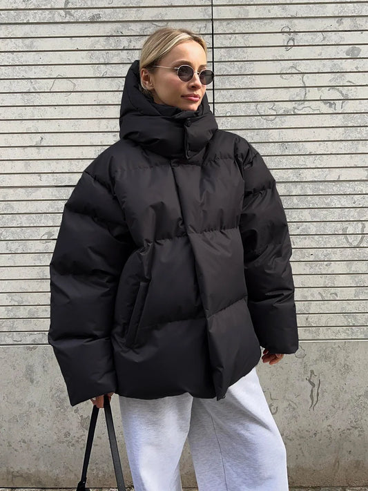 Bequeme Damenjacke Baumwolle Pufferstyle - IdealeKleiden