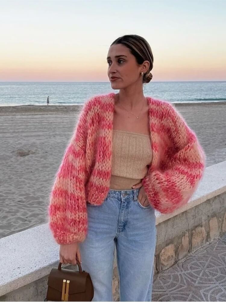 Striped Jumper Open Trendy