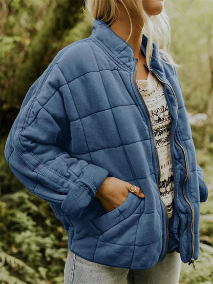 Comfortable women's jacket made of thick cotton fabric