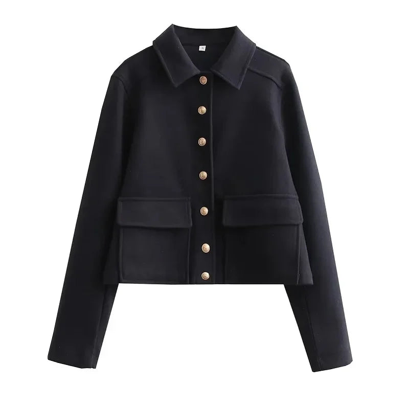 Women's Short Jacket Smart Casual Modern Buttons