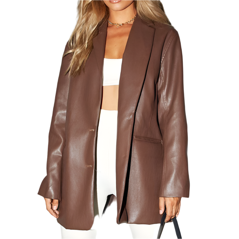 Stylish women's faux leather jacket