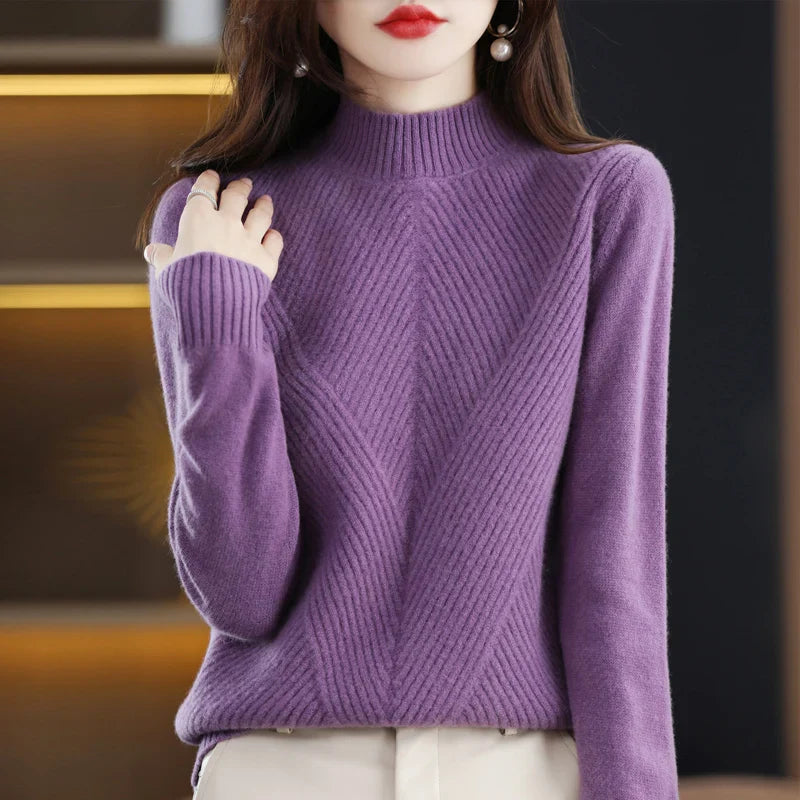 Knitted Round Neck Sweater Warm Winter