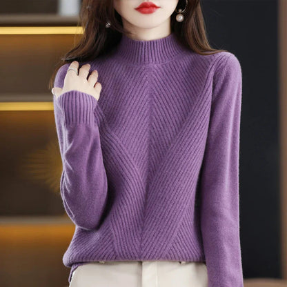 Knitted Round Neck Sweater Warm Winter